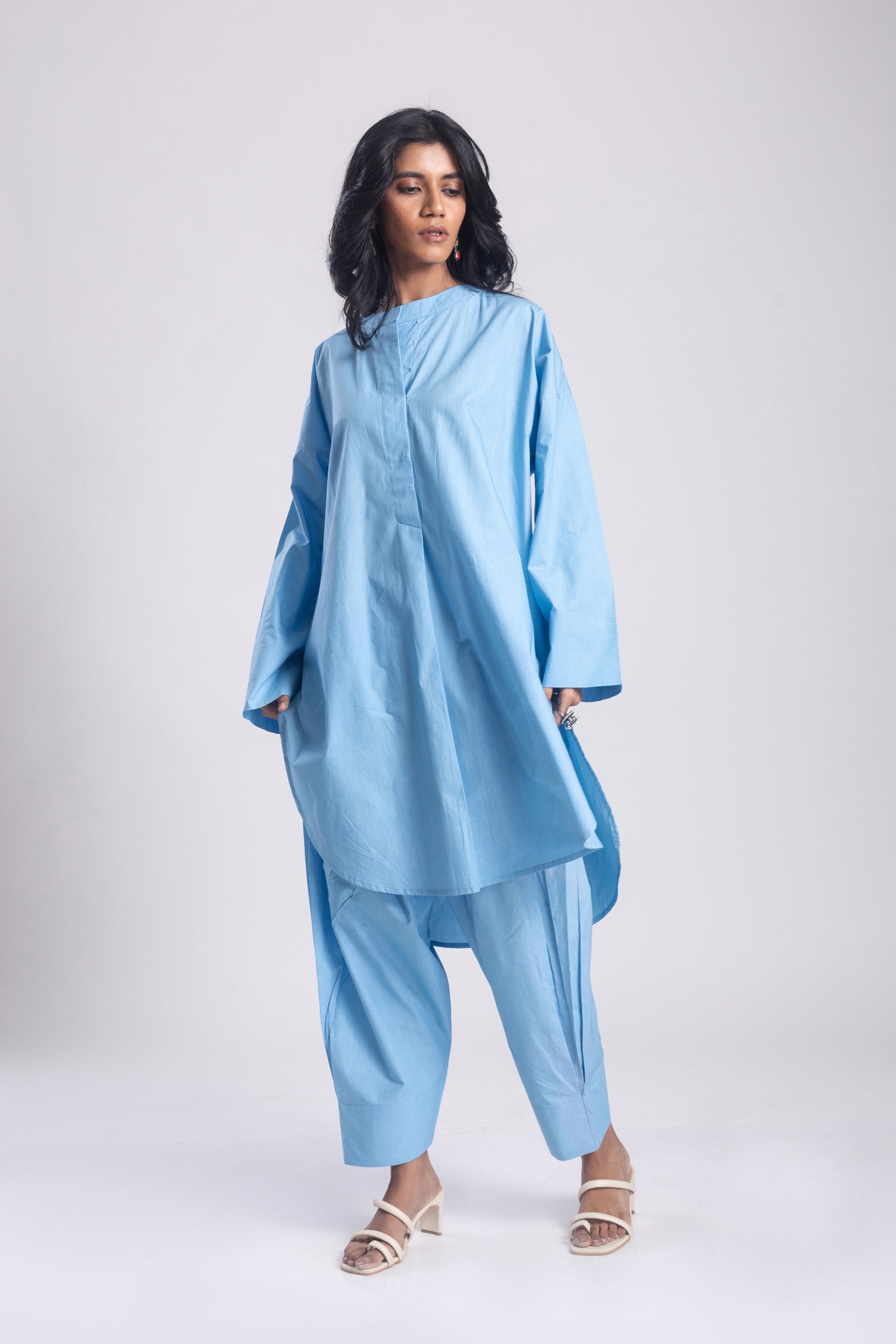 Ditsa Cotton Poplin Pathani Kurta Set