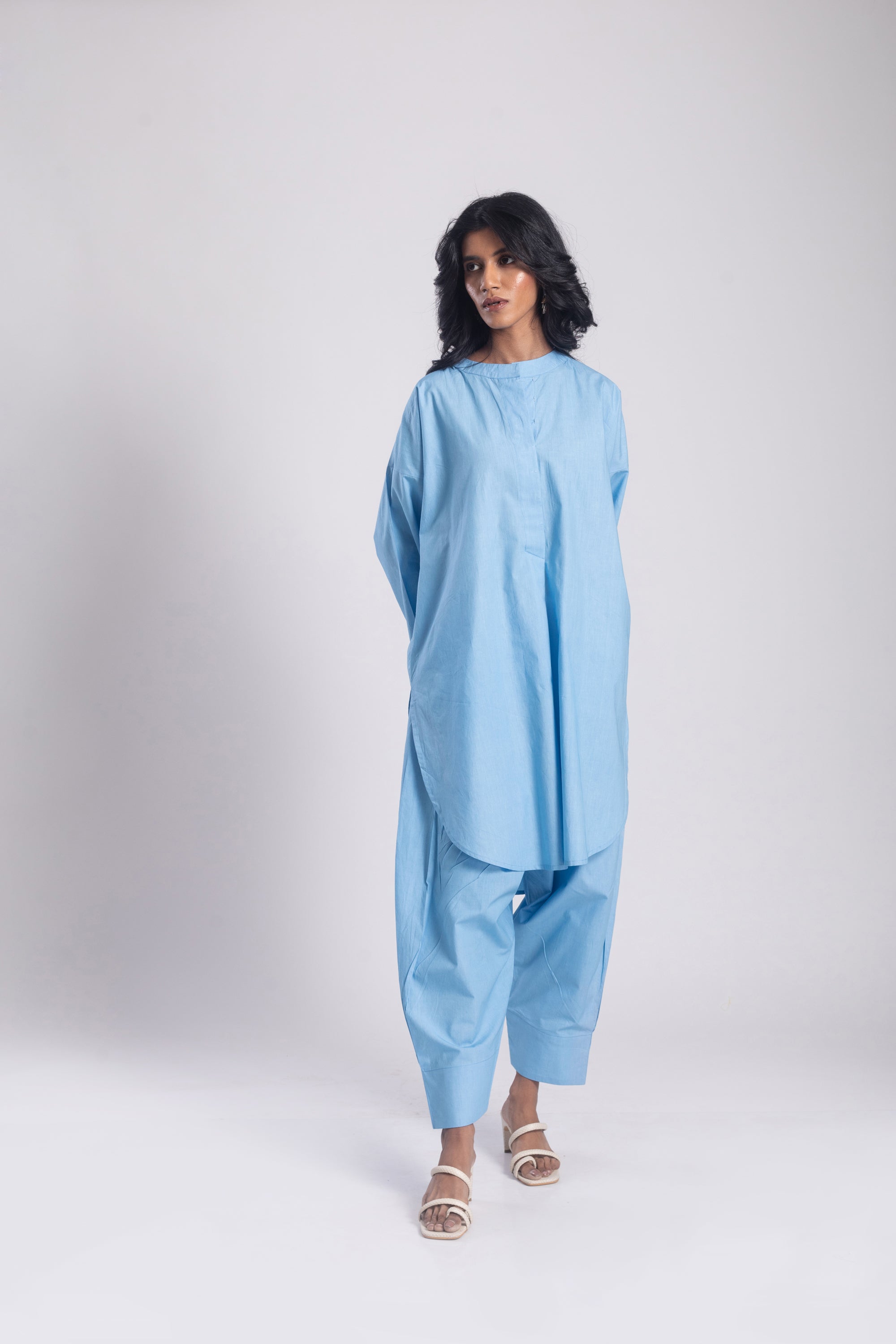 Ditsa Cotton Poplin Pathani Kurta Set