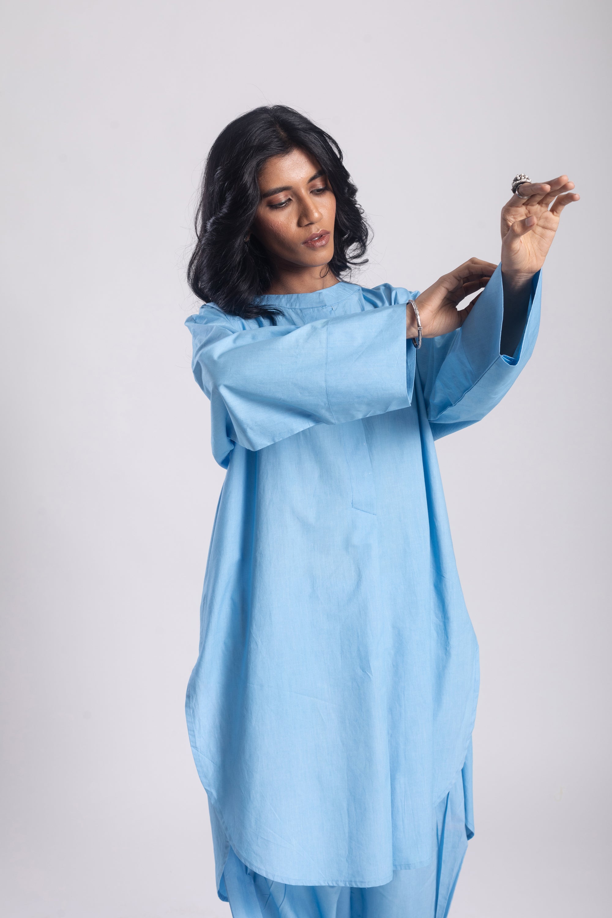 Ditsa Cotton Poplin Pathani Kurta Set