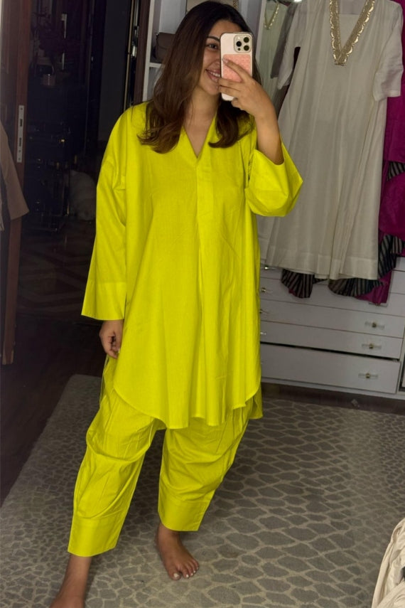 Avasa Cotton Poplin Pathani Kurta Set