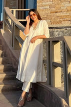 Shwet Dola Silk Anarkali Set