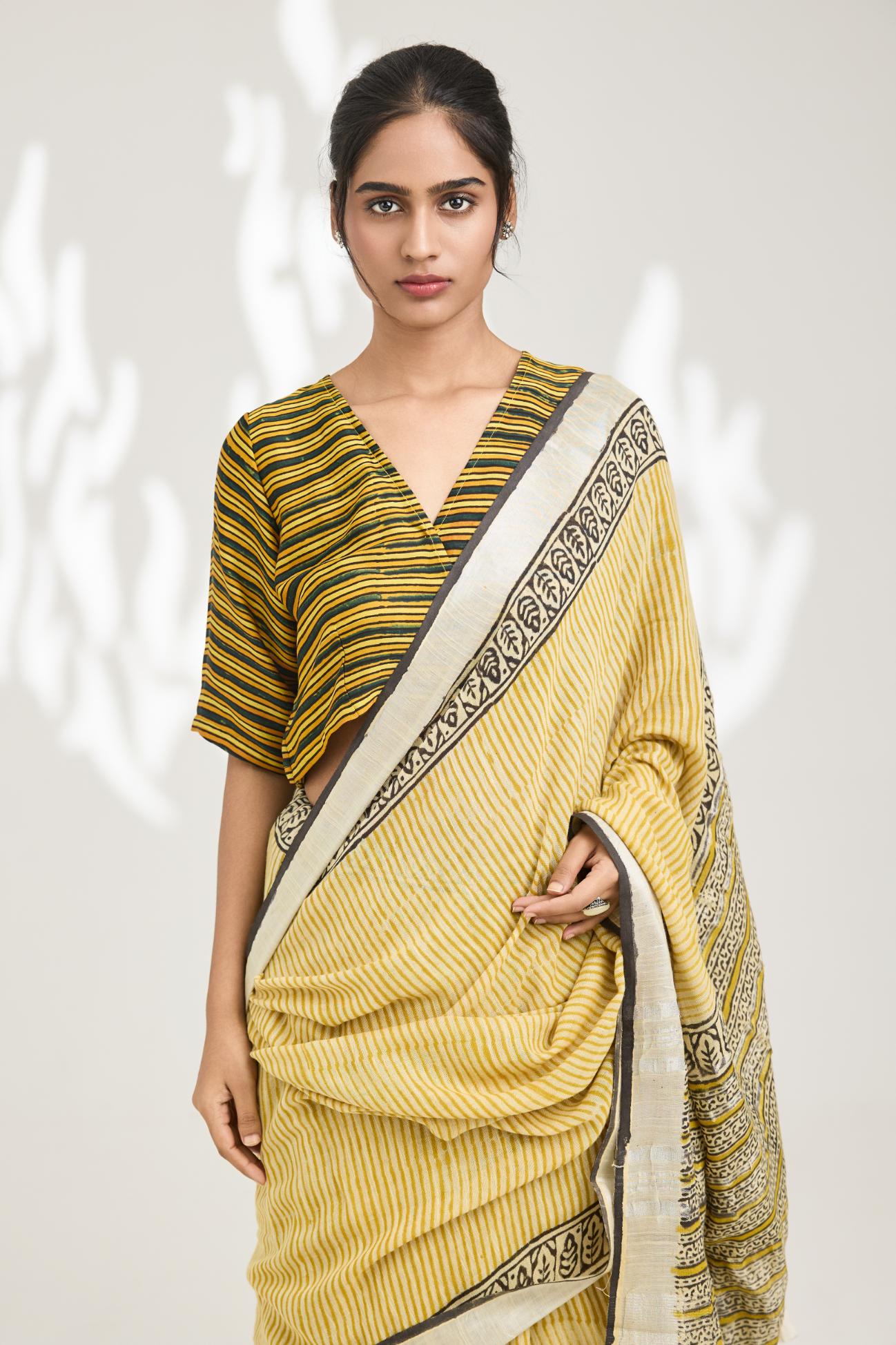 Nritya Handblock Bagru Printed Saree