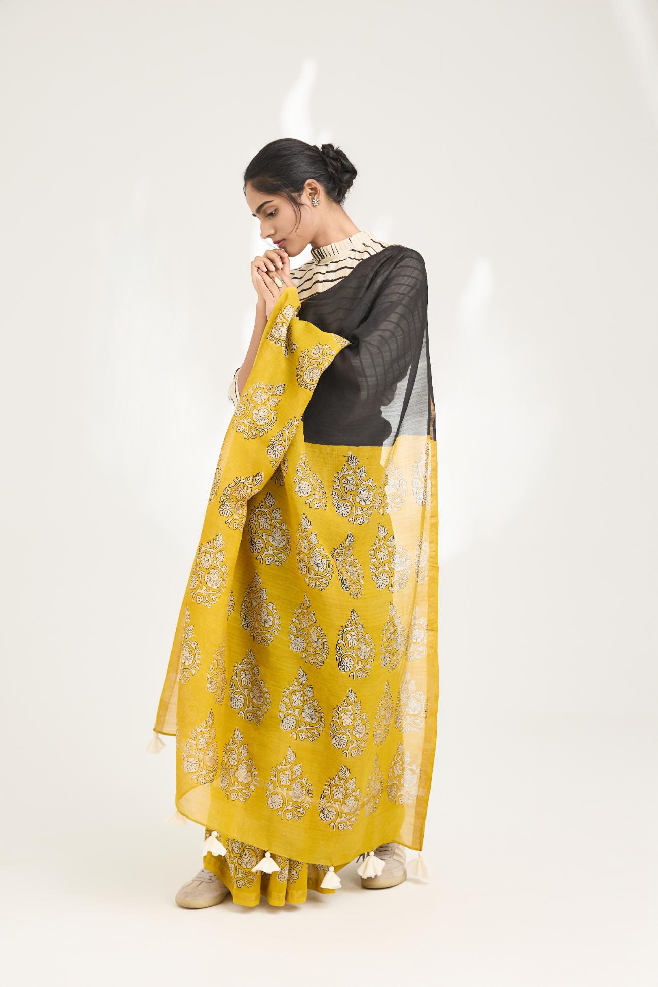 Kala Handblock Bagru Printed Saree