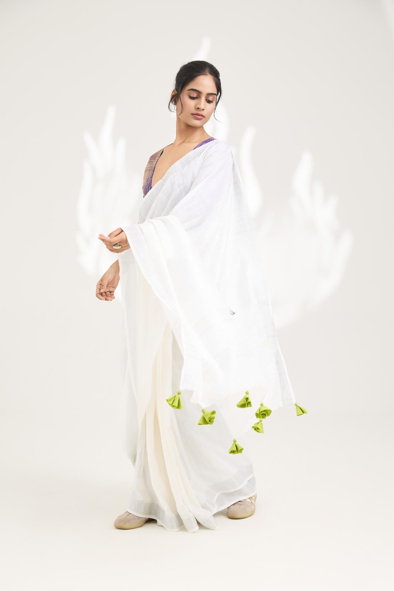 Ira White Saree