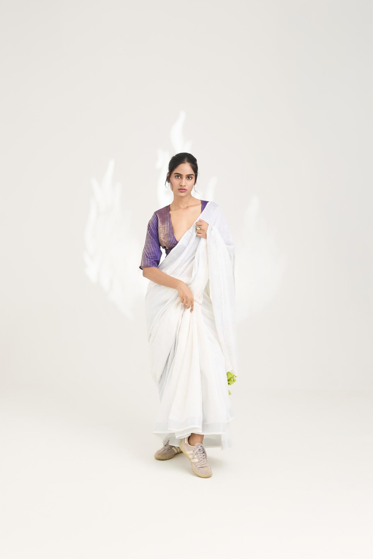 Ira White Saree