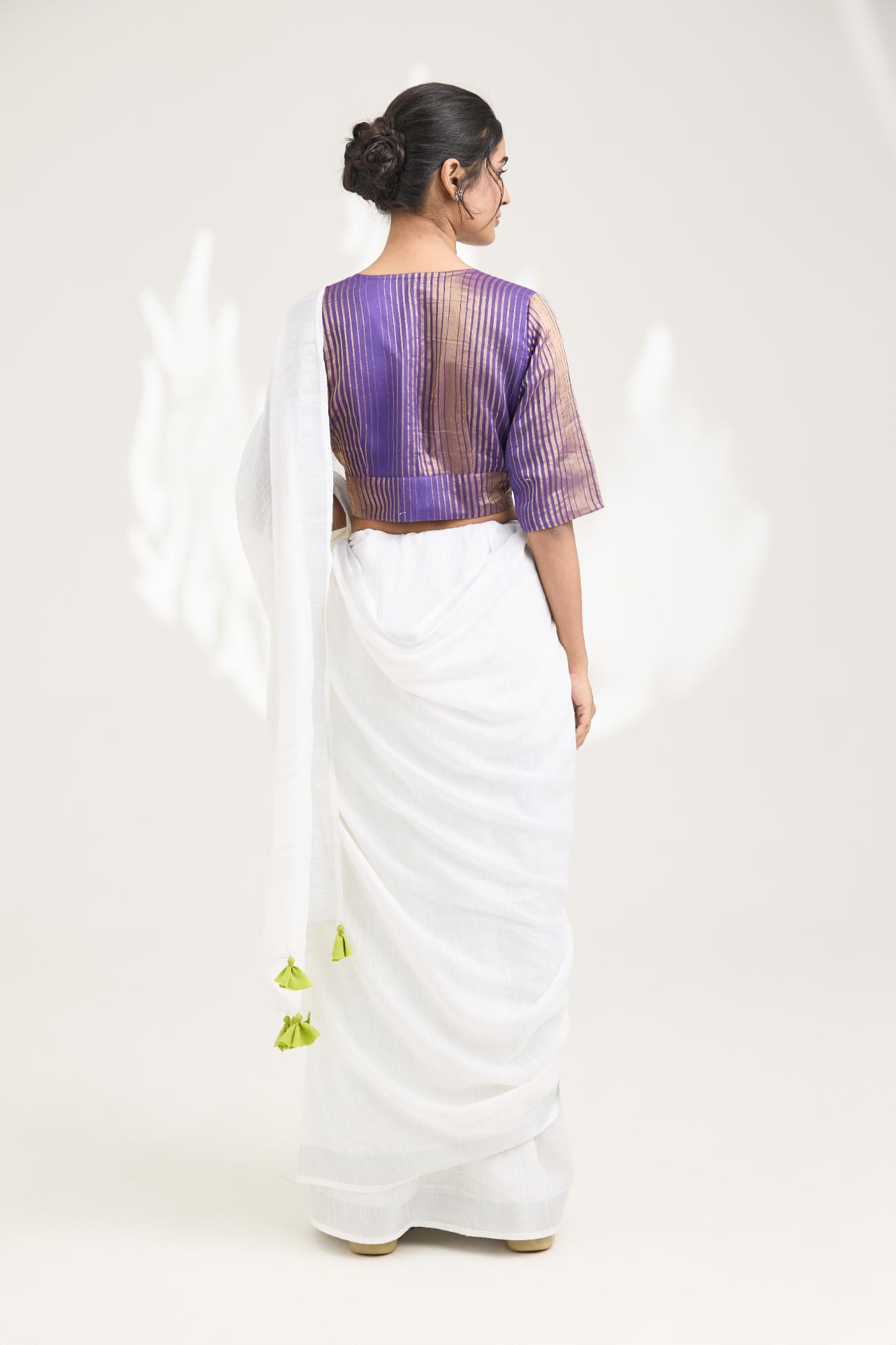 Ira White Saree