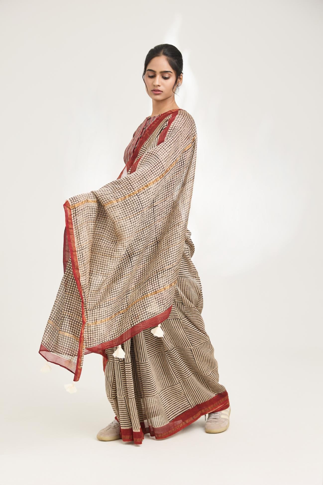 Ahalya Handblock Bagru Printed Saree