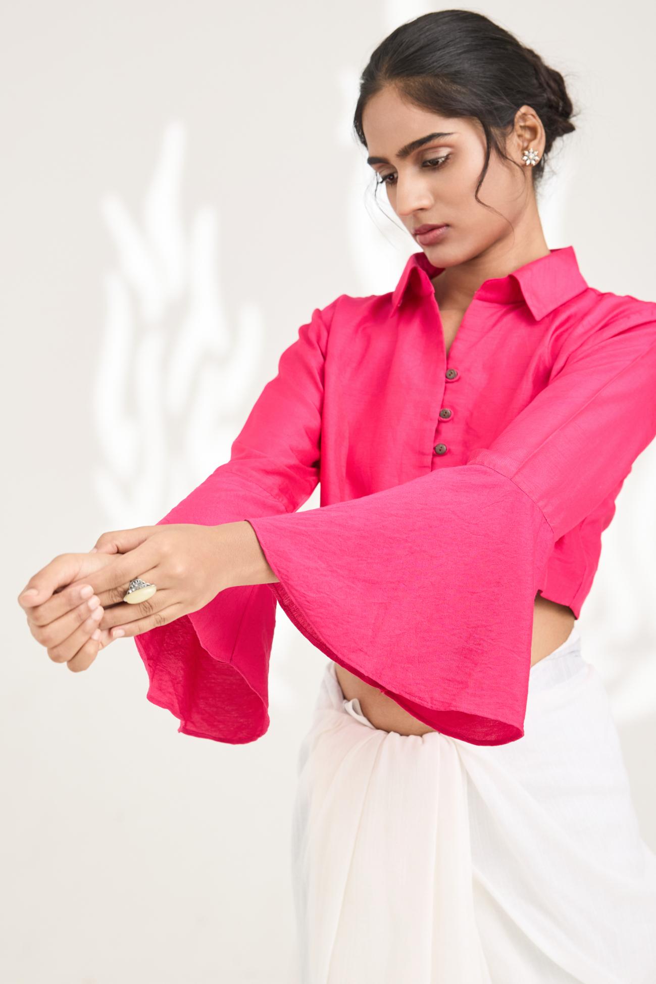 Saaj handblock Ajrakh printed blouse