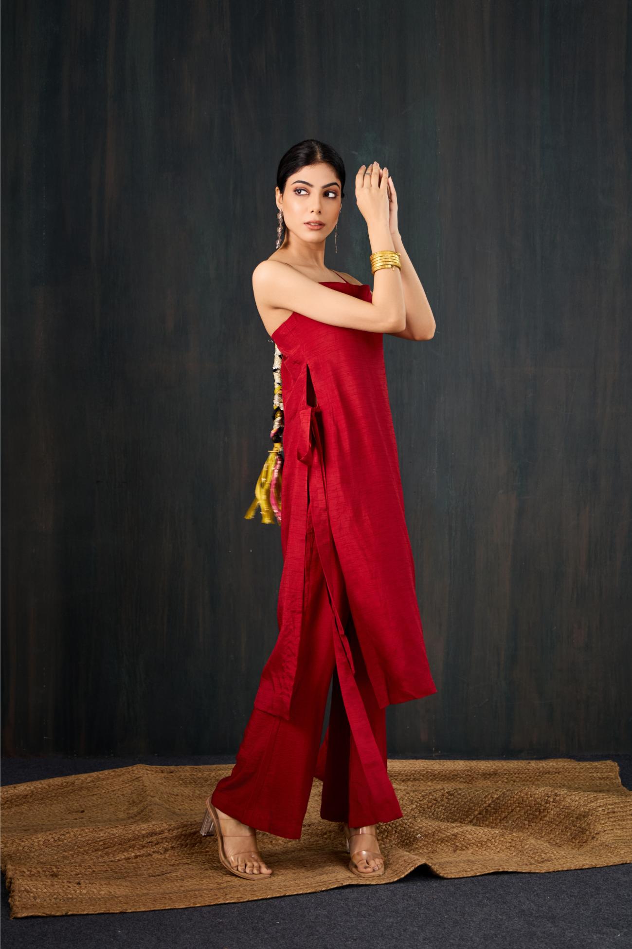 Gulal Dola Silk Kurta Set