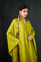 Basanti Dola Silk Kaftan Set