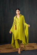Basanti Dola Silk Kaftan Set