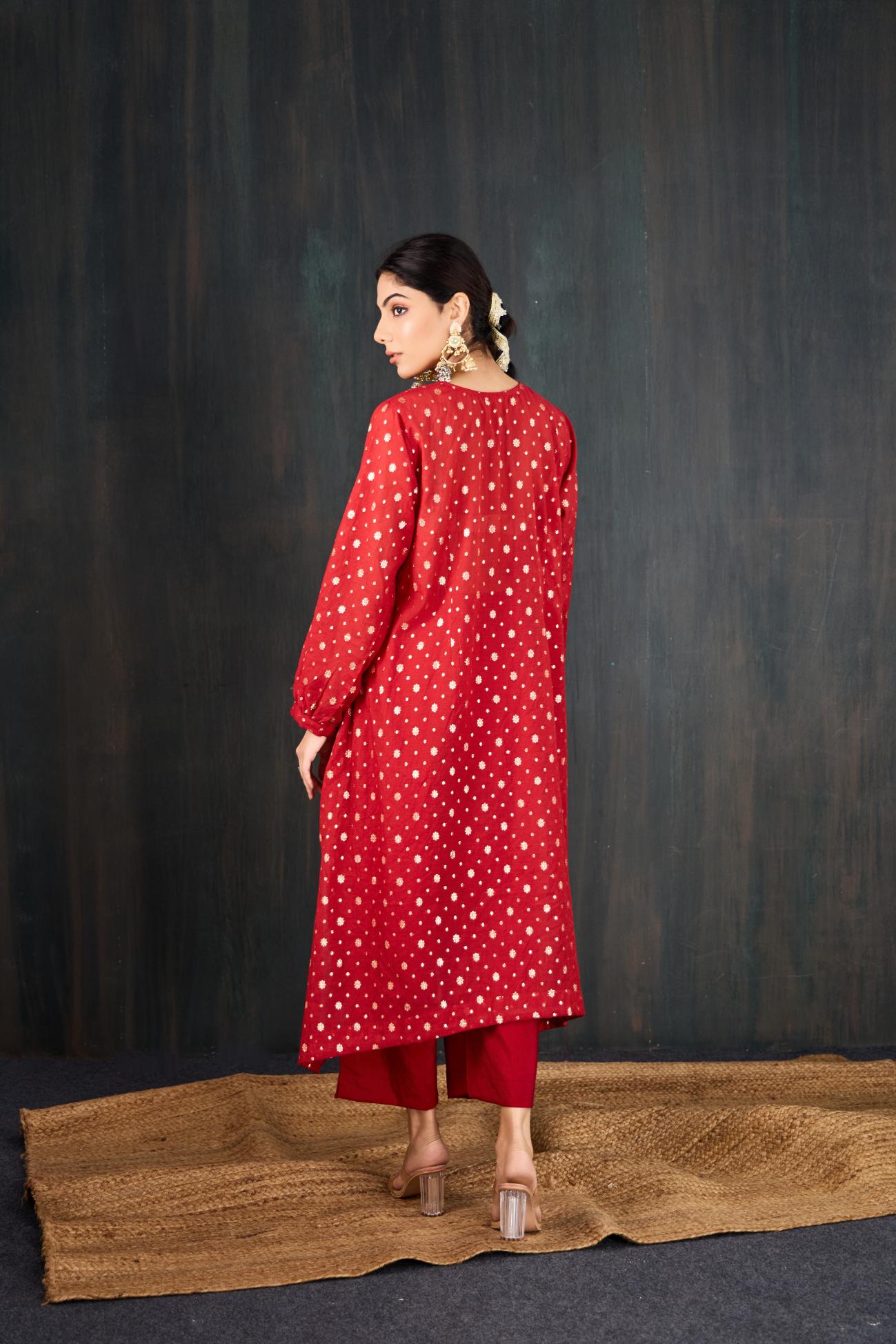Karva Chanderi Kurta Set