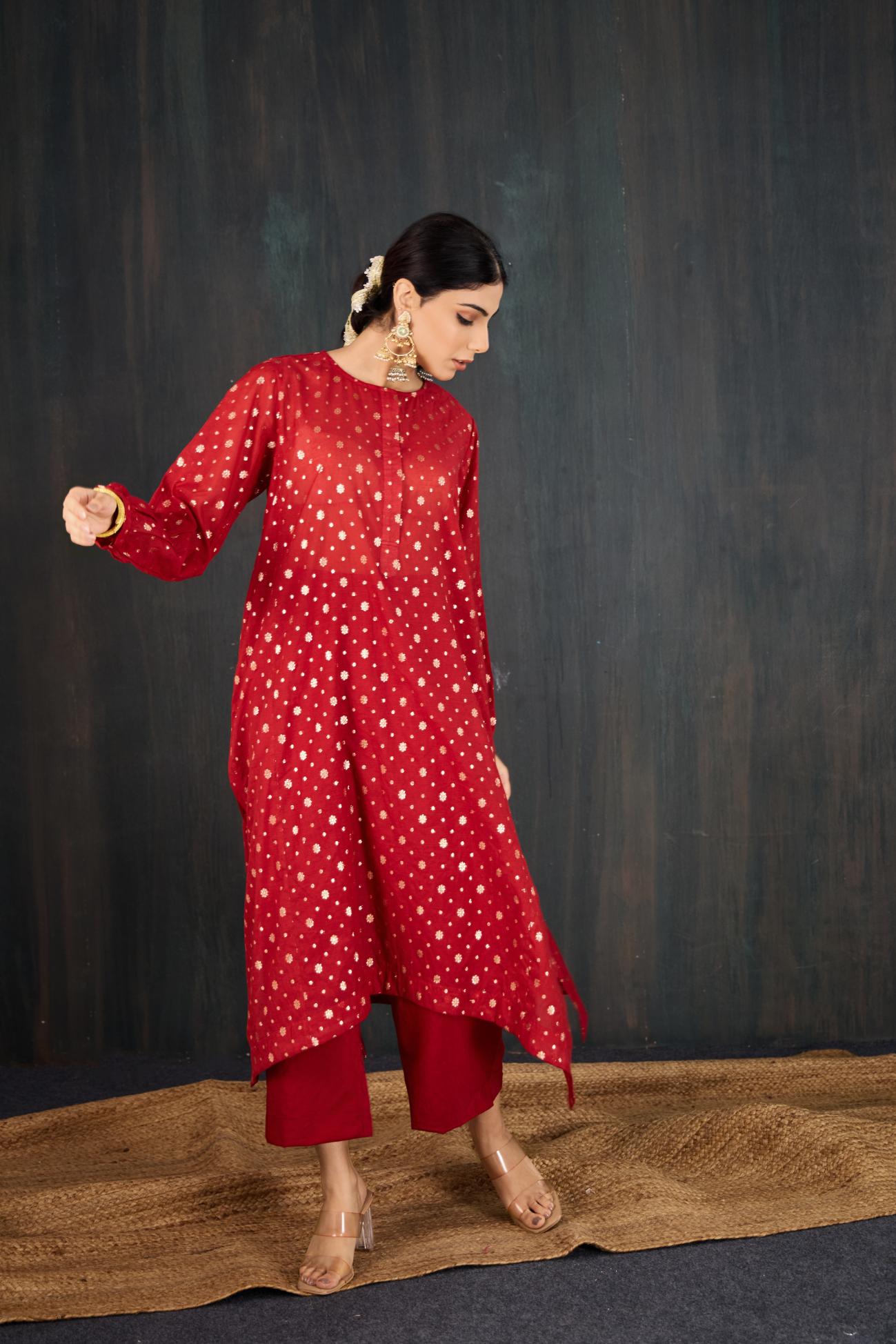 Karva Chanderi Kurta Set