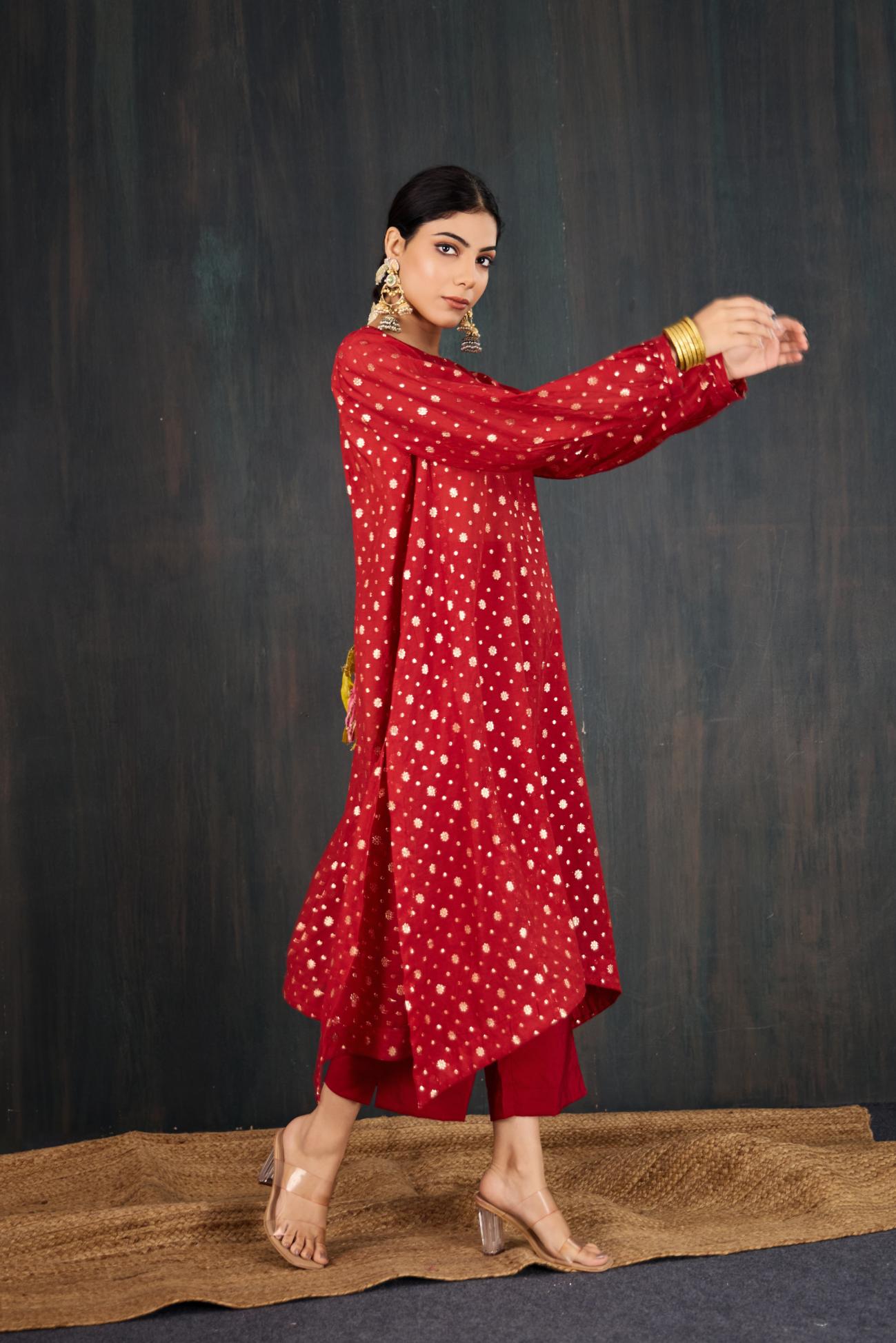 Karva Chanderi Kurta Set