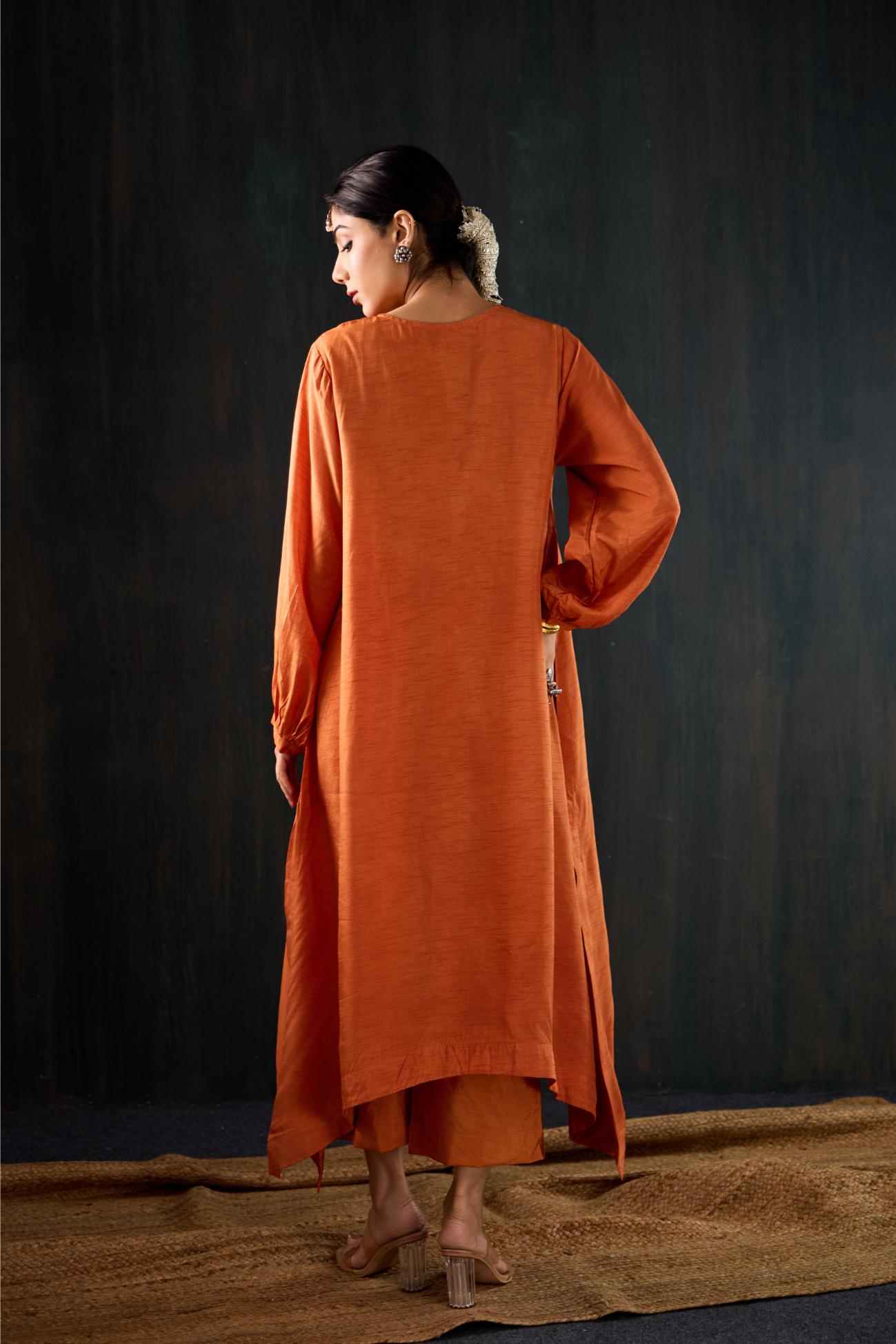 Kesar Dola Silk Kurta Set