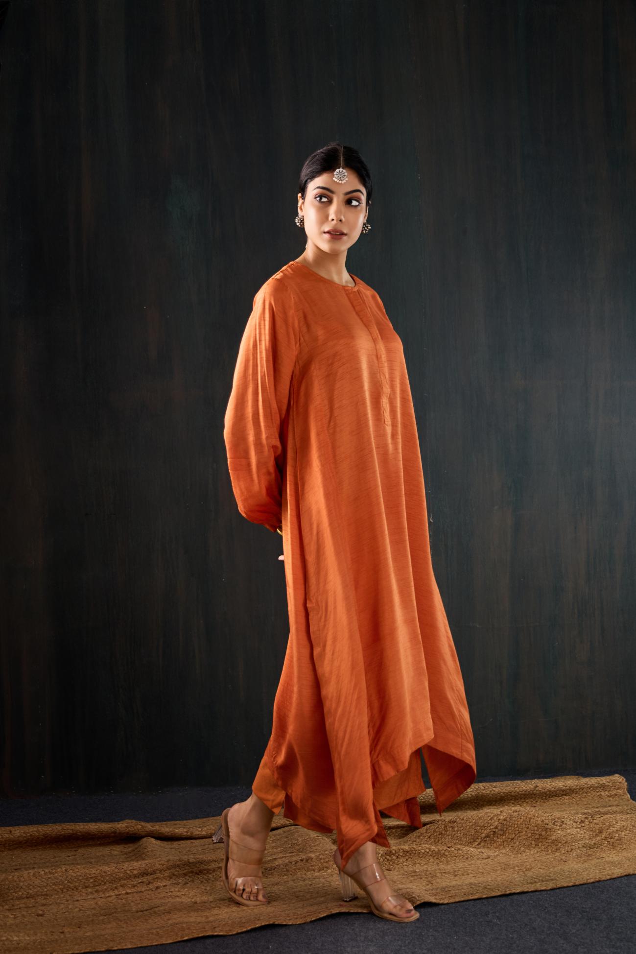 Kesar Dola Silk Kurta Set