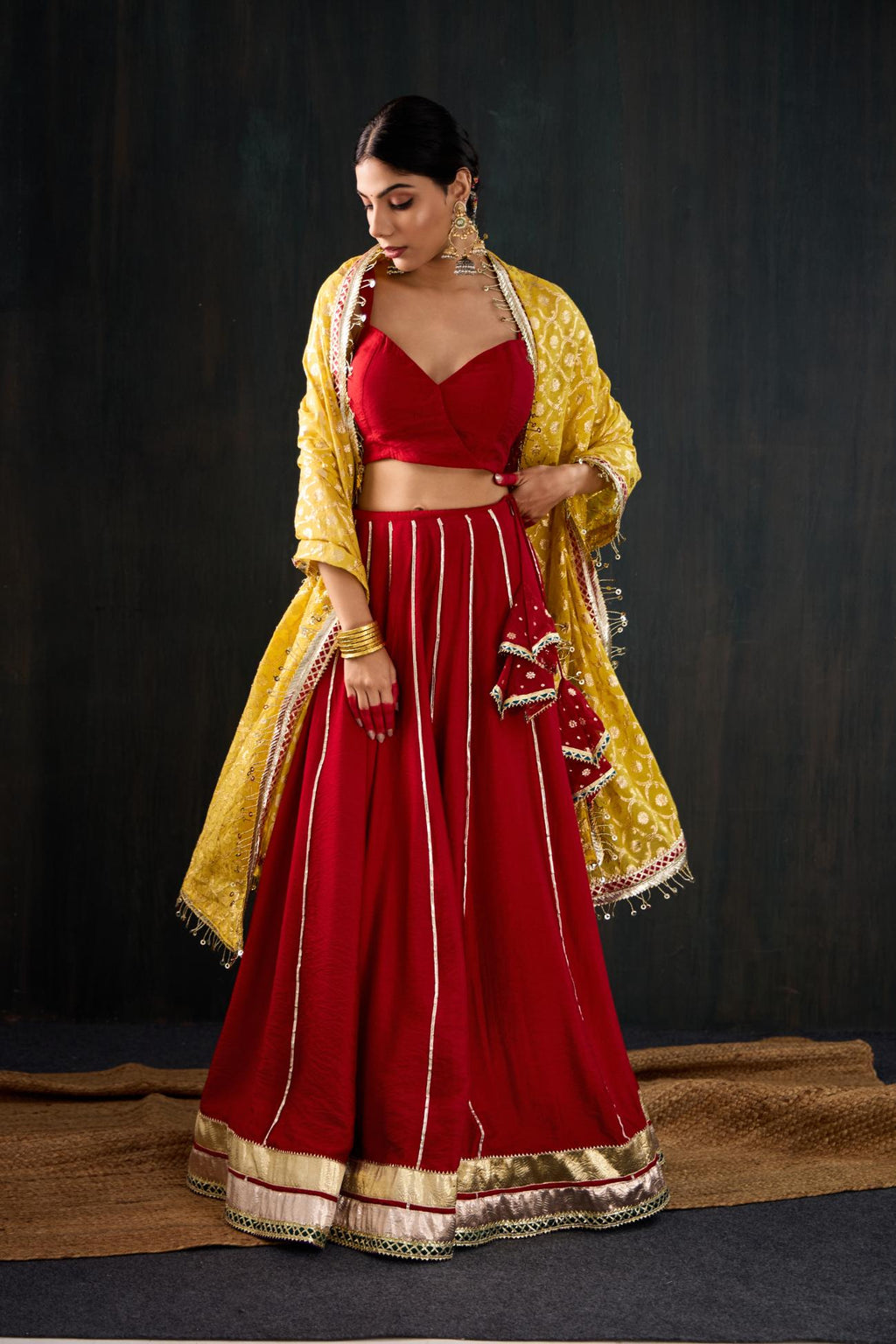 Surkhi Cotton Silk Lehenga Set