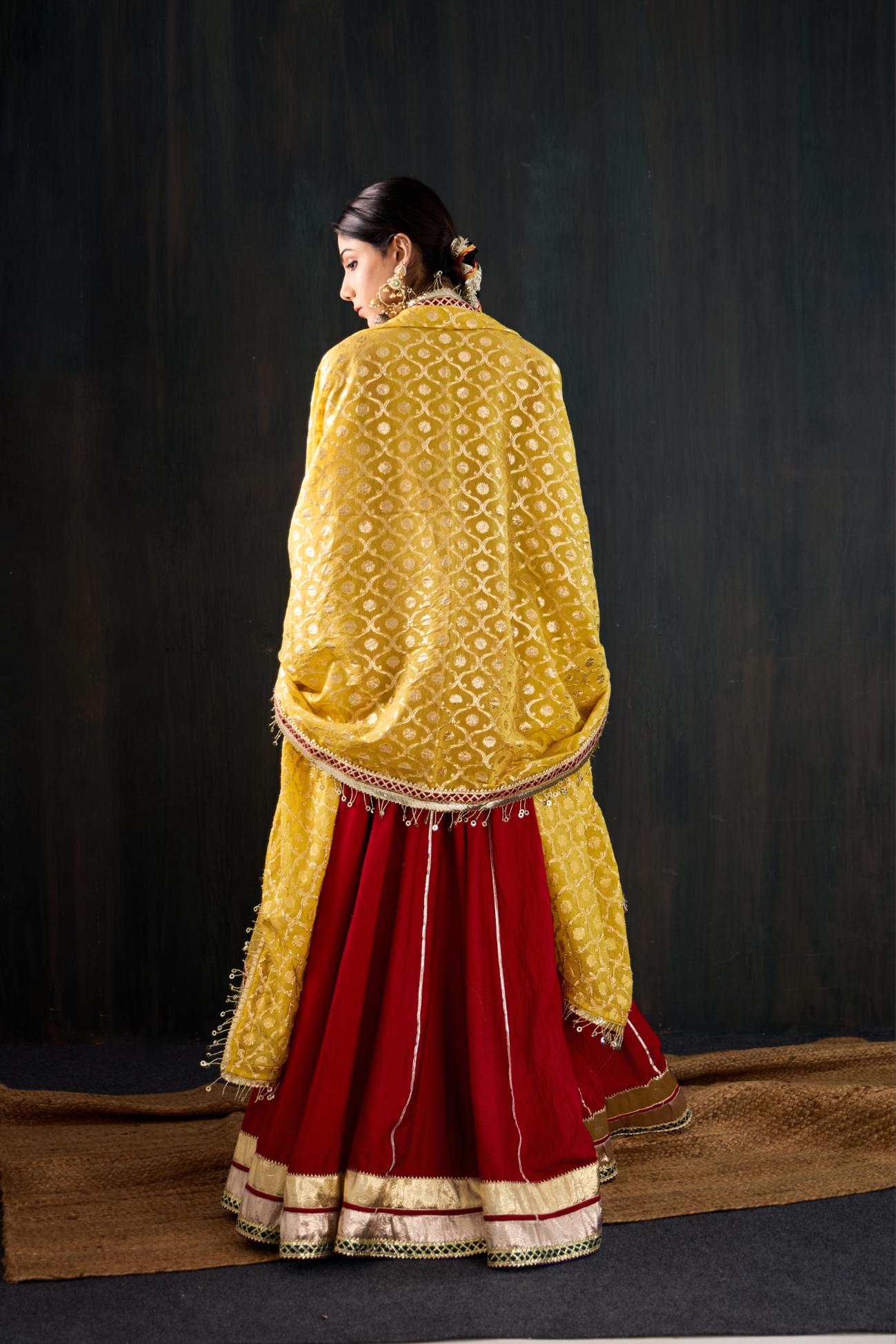 Surkhi Cotton Silk Lehenga Set