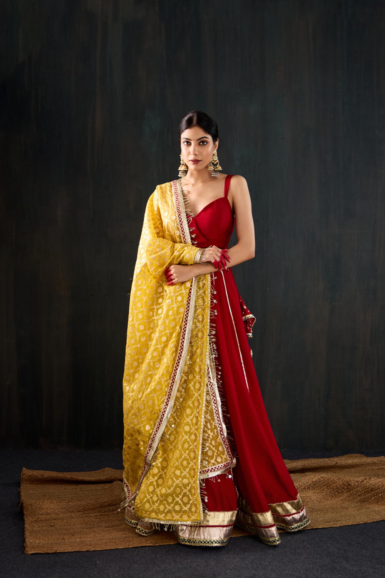 Surkhi Cotton Silk Lehenga Set