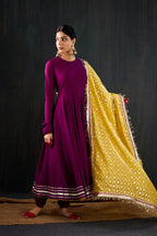 Satrangi Cotton Silk Anarkali Set