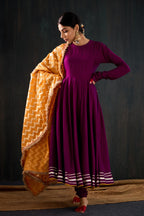 Leheriya Cotton Silk Anarkali Set