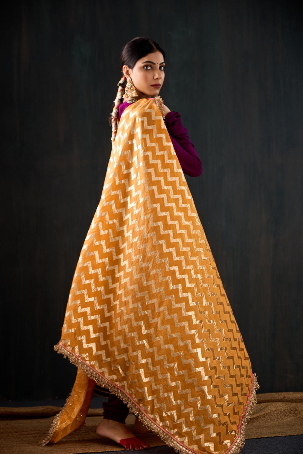 Leheriya Cotton Silk Anarkali Set