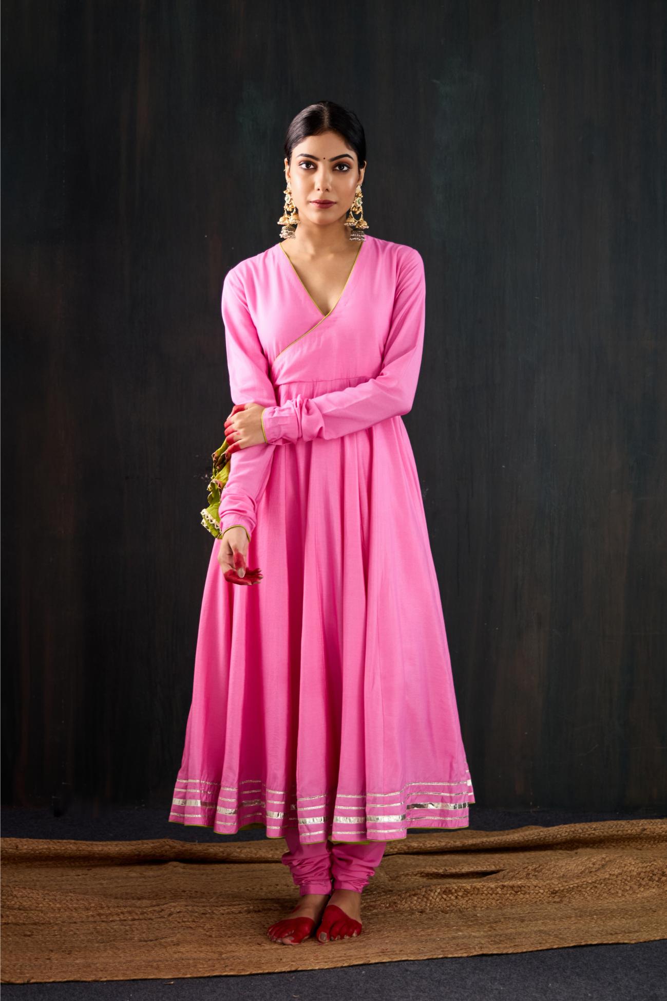 Rangili Cotton Silk Anarkali Set