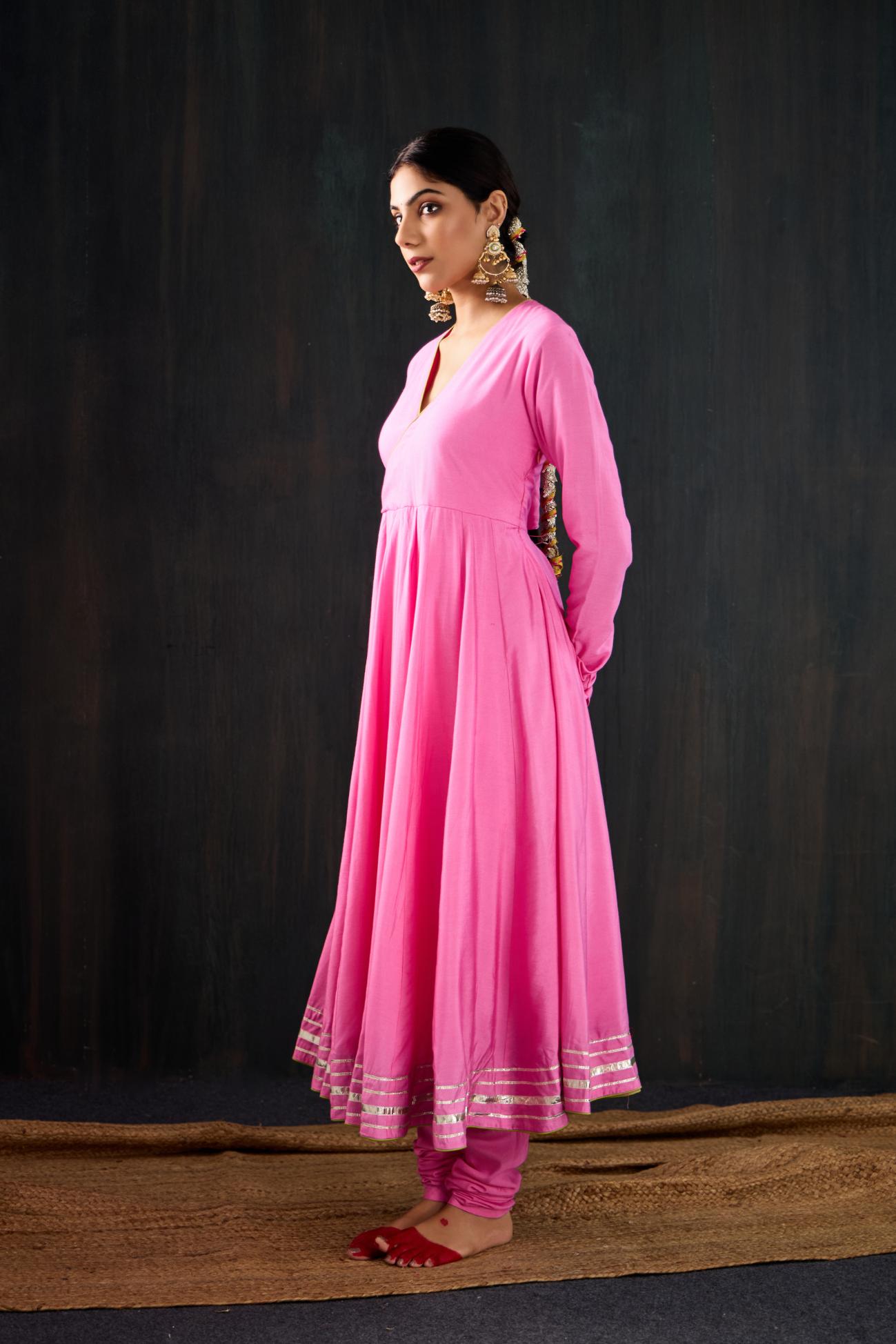 Rangili Cotton Silk Anarkali Set