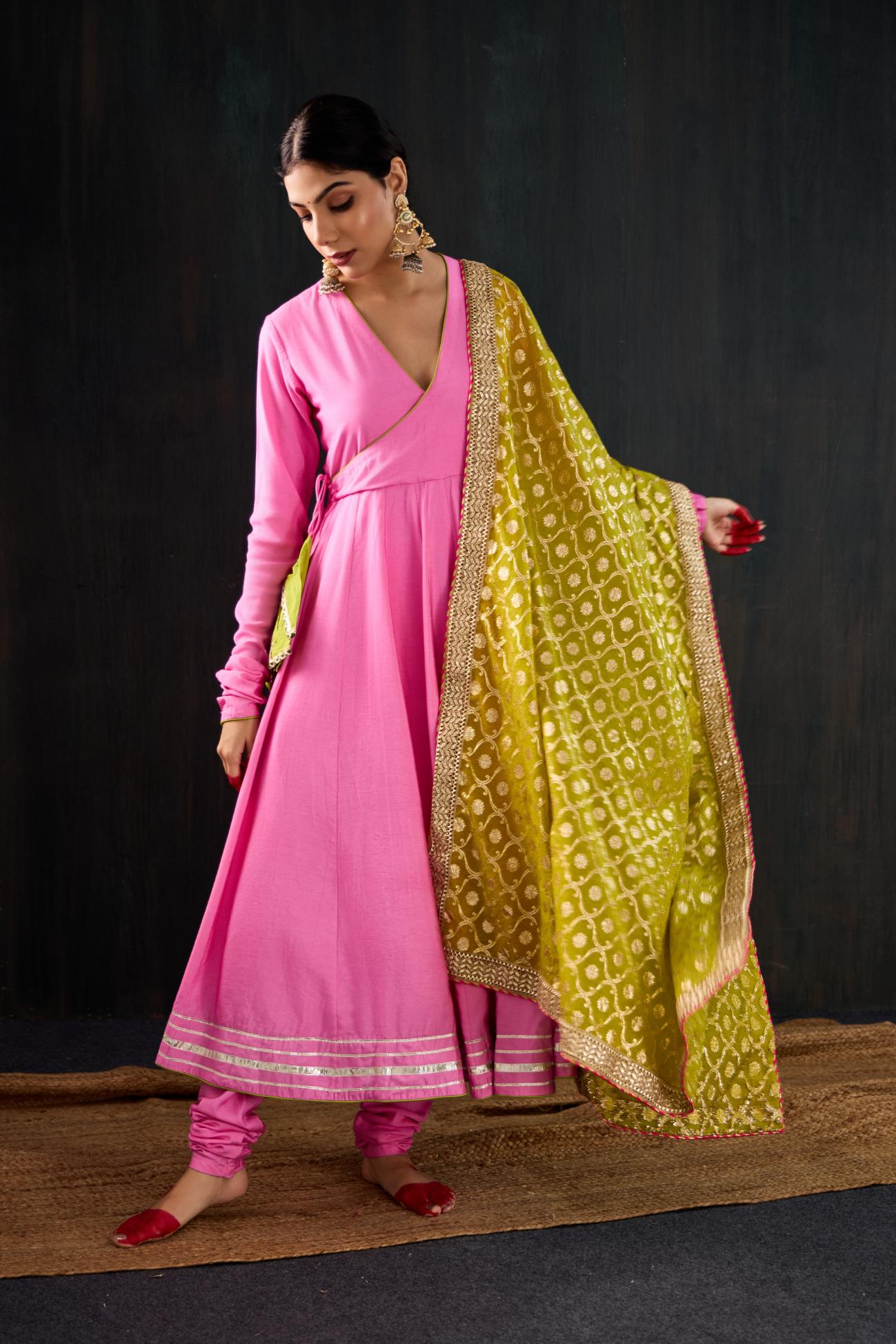 Rangili Cotton Silk Anarkali Set