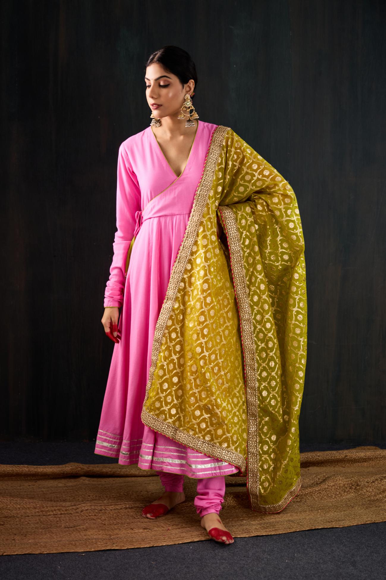 Rangili Cotton Silk Anarkali Set