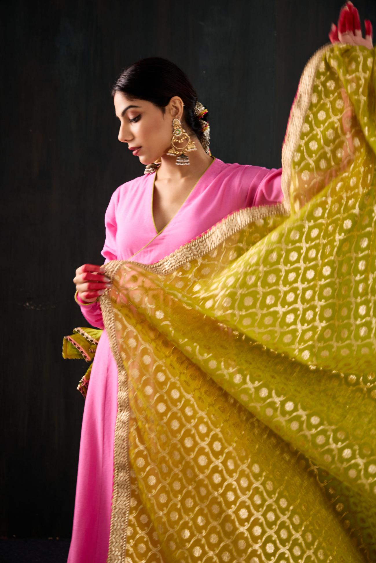 Rangili Cotton Silk Anarkali Set