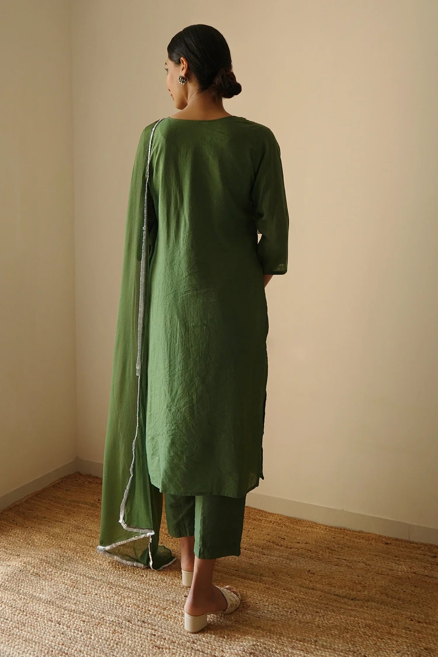 Mehendi Green Straight Kurta Set