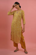 Mahruk Yellow Printed Kurta Set